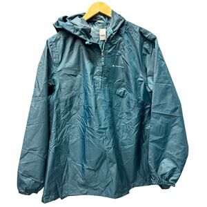 Quechua Rain Jacket Womens L / XL Teal Wind Water Repellent Packable Hooded